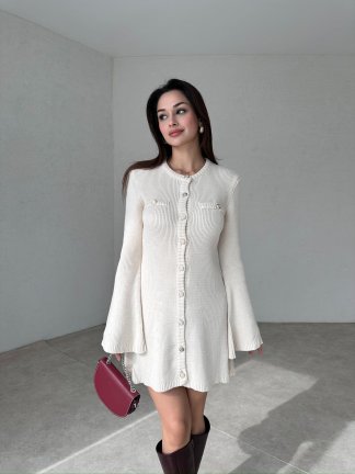 NUSTOS Mini Elbise 4831 - Krem - 1