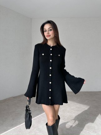NUSTOS Mini Elbise 4831 - Siyah 