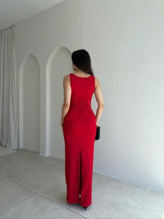 OCEAN Maxi Elbise 2126 - Kırmızı - 3