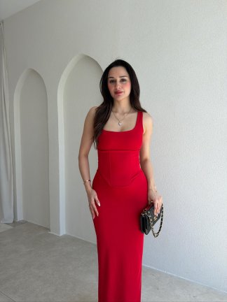 OCEAN Maxi Elbise 2126 - Kırmızı - 2