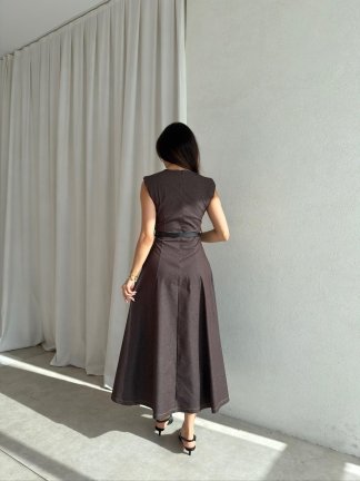 ODESSA Denim Elbise 1597 - Acı Kahve - 3