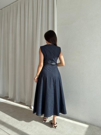 ODESSA Denim Elbise 1597 - Lacivert - 3