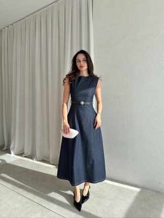 ODESSA Denim Elbise 1597 - Lacivert - 1
