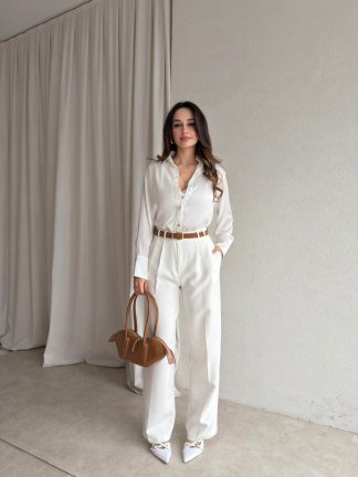  OLAF Saten Gömlek 8850 - Beyaz - 4