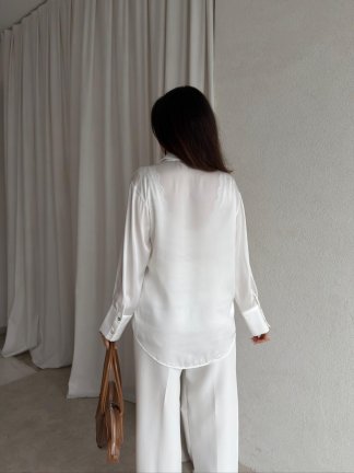  OLAF Saten Gömlek 8850 - Beyaz - 5