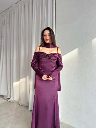 OLİVİA Elbise 8748 - Mürdüm 