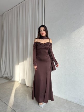 OLİVİA Elbise 8748 - Acı Kahve - 2