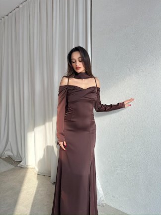 OLİVİA Elbise 8748 - Acı Kahve 