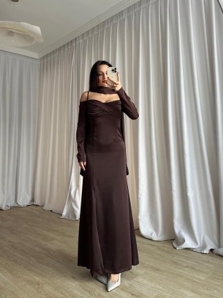 OLİVİA Elbise 8748 - Acı Kahve - 3