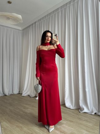 OLİVİA Elbise 8748 - Kırmızı - 3