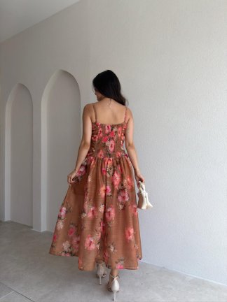 OPERA Midi Elbise 6328 - Kahverengi - 3
