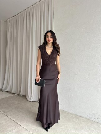 OPHİRA Elbise 8296 - Acı Kahve - 2