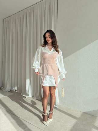 OPİUM Korseli Elbise 8378 - Pembe - 2