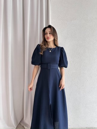 OREGO Maxi Elbise 9454 - Lacivert 