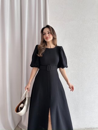 OREGO Maxi Elbise 9454 - Siyah 