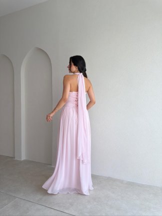 OSTERA Maxi Elbise 4024 - Pudra - 5
