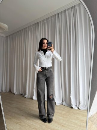 OVER Dizi Yırtık Jean 8806 - Füme - 3