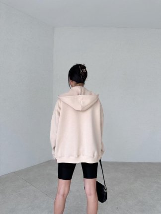 Oversize TWİCE Hoddie 3457 - Krem - 3