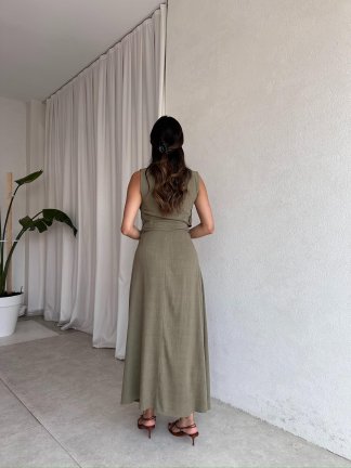 OXFA Maxi Elbise 9219 - Haki - 3