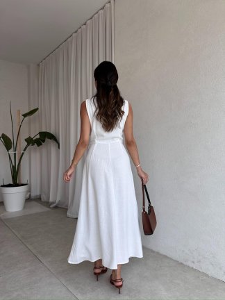 OXFA Maxi Elbise 9219 - Beyaz - 3