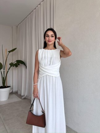 OXFA Maxi Elbise 9219 - Beyaz 