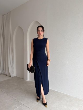 PAİGE Midi Elbise 8868 - Lacivert - 2