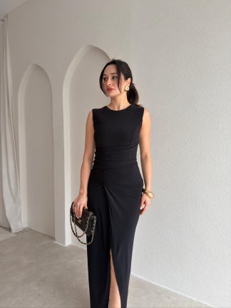 PAİGE Midi Elbise 8868 - Siyah 