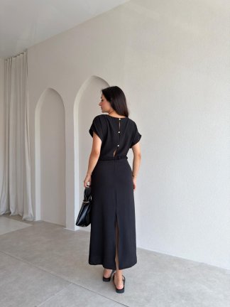 PALACİO Midi Elbise 7621 - Siyah - 3