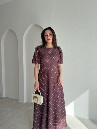 PALOMA Maxi Elbise 9071 - Acı Kahve - 2