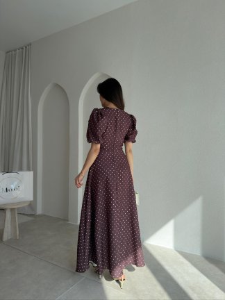 PALOMA Maxi Elbise 9071 - Acı Kahve - 3