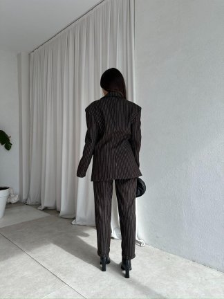  PALVİN Çizgili Takım 8716 - Acı Kahve - 4