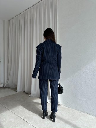 PALVİN Çizgili Takım 8716 - Lacivert - 4