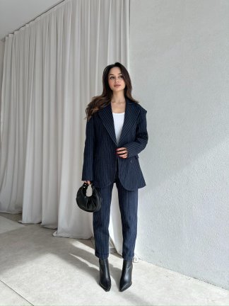 PALVİN Çizgili Takım 8716 - Lacivert - 5