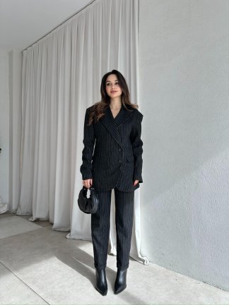  PALVİN Çizgili Takım 8716 - Siyah - 5