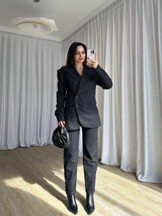  PALVİN Çizgili Takım 8716 - Siyah - 2