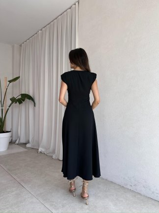 PAOLA Maxi Elbise 2305 - Siyah - 3