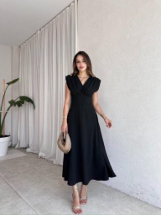 PAOLA Maxi Elbise 2305 - Siyah - 2