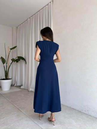 PAOLA Maxi Elbise 2305 - Lacivert - 3