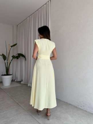 PAOLA Maxi Elbise 2305 - Sarı - 3