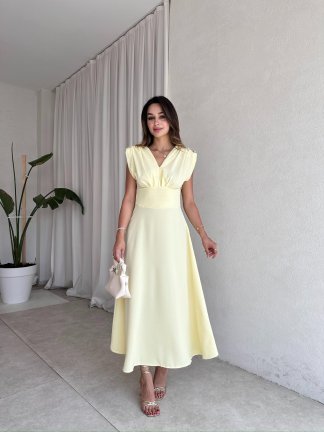 PAOLA Maxi Elbise 2305 - Sarı - 2