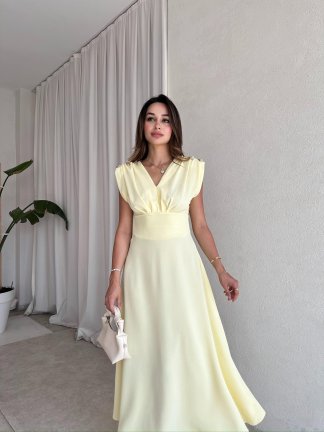 PAOLA Maxi Elbise 2305 - Sarı 