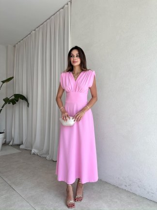PAOLA Maxi Elbise 2305 - Pembe - 2