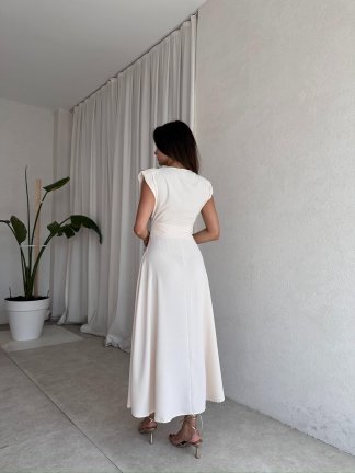 PAOLA Maxi Elbise 2305 - Beyaz - 3