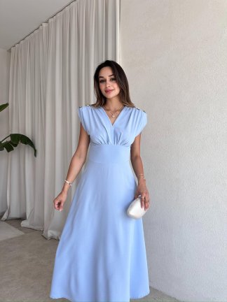 PAOLA Maxi Elbise 2305 - Mavi 
