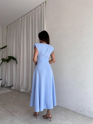 PAOLA Maxi Elbise 2305 - Mavi - 3