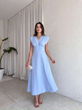 PAOLA Maxi Elbise 2305 - Mavi - 2