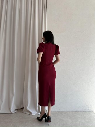 PARİNA Midi Elbise 5031 - Bordo - 3