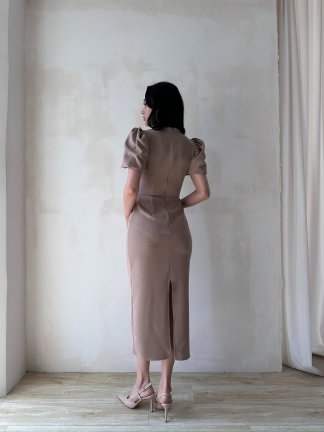 PARİNA Midi Elbise 5031 - Vizon - 3