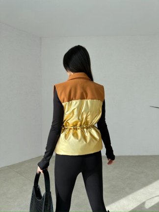 Parlak Kumaş BONFERRONİ Ceket 3847 - Kahverengi - 2