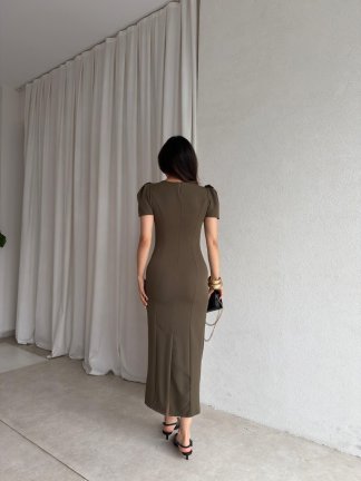 PARSLEY Midi Elbise 8370 - Haki - 3